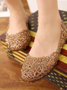 Womens Sandals Flat Jelly Shoes Slip On Hollow Out Loafers